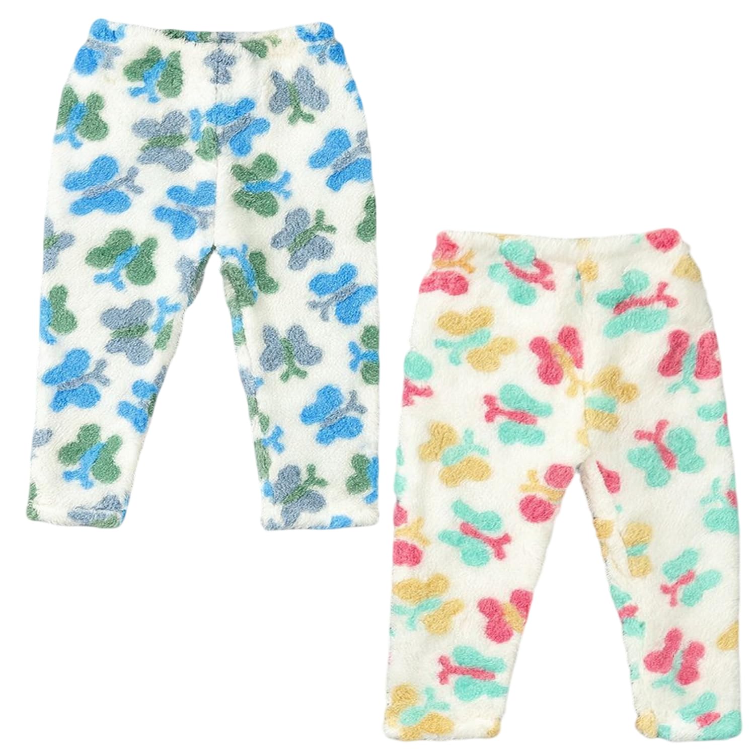 NICSY Baby Boys & Girls Warm Fleece Pajama Pants | Pack of 3 Winter Wear Bottoms | Soft Fur Pyjama with Cute Butterfly Pri... - Review, Price and Buying Guide