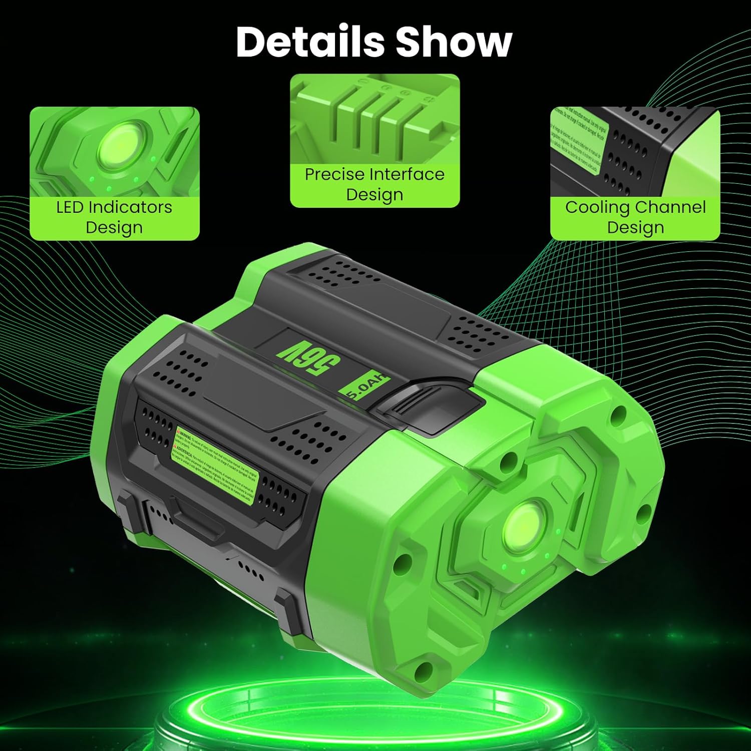 5.0Amps BA4200T Replacement for EGO Battery,Compatible with EGO 56V Battery Leaf Blower, Snowblower, Hedge Trimmer, Electric Cordless Power Tools and Charger(Multi-2PC)