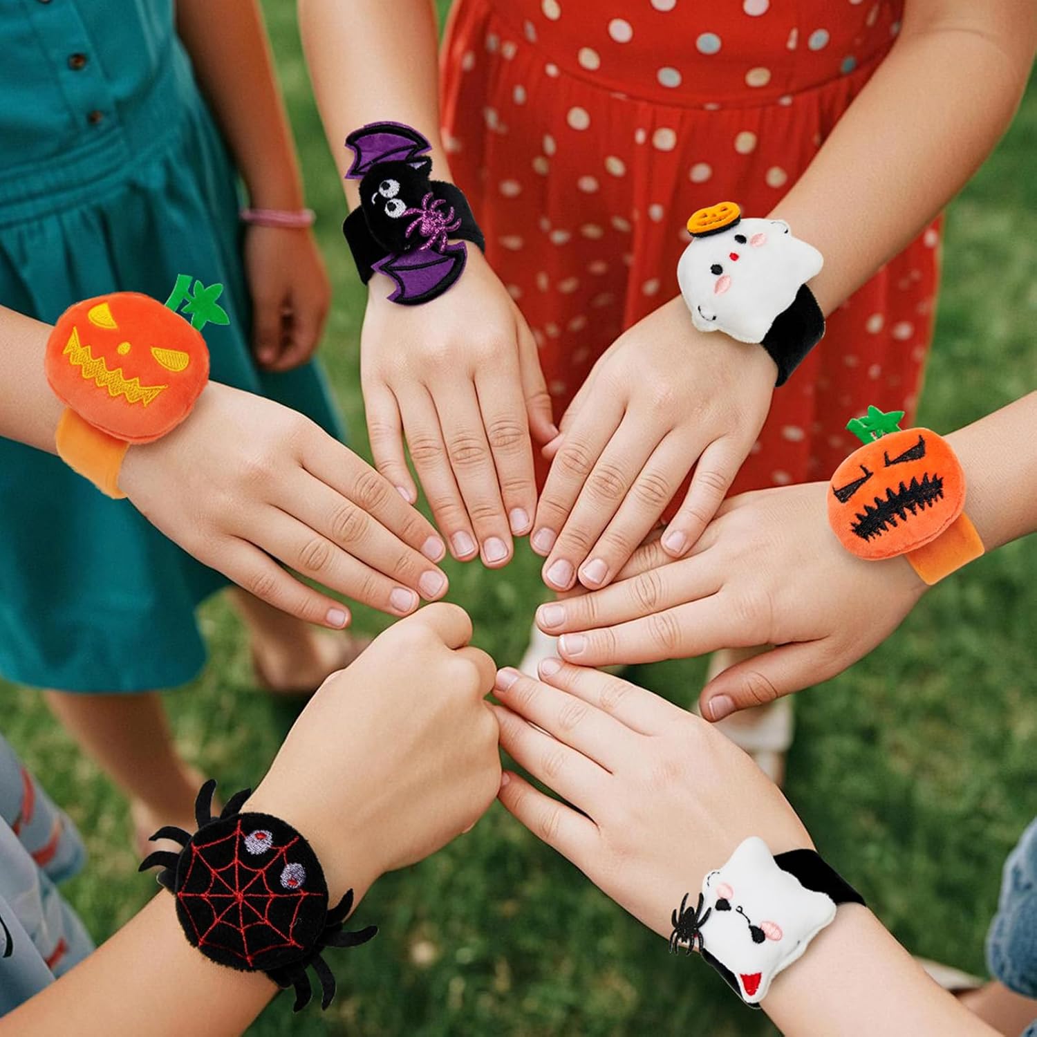 Winrayk Stuffed Animal Plush Slap Bracelets Halloween Party Favors Kids, Snap Bracelets Bulk Wristband (6 Style), Birthday Exchange Gift Pinata Filler Goodie Bag Stuffer Halloween Party Supplies Decor - Image 5