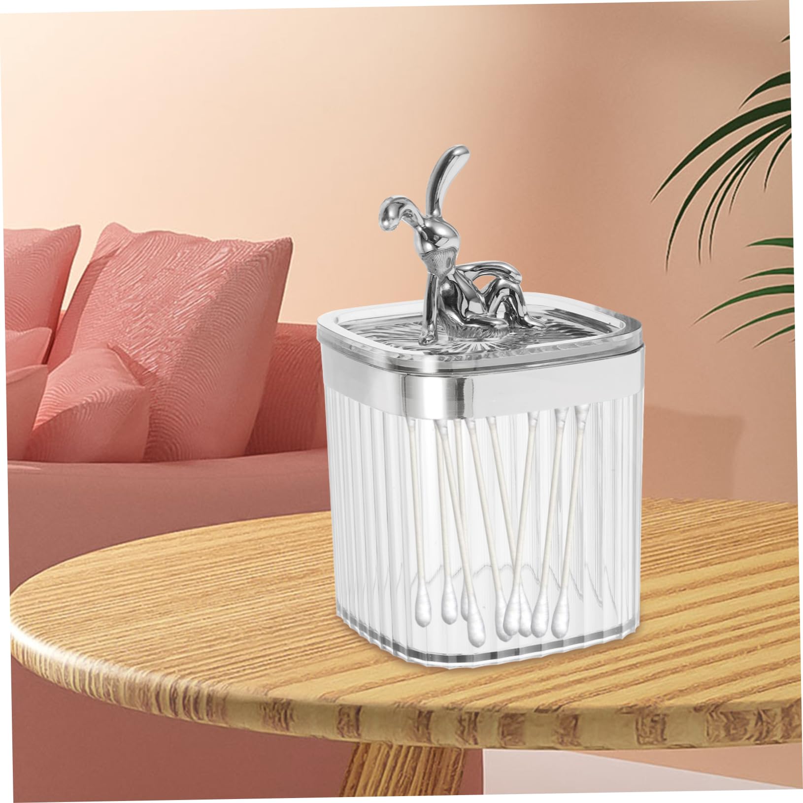 BESTOYARD 5stücke Süßer Cartoon-hase Kosmetik Organizer Mit Deckel Transparenter Aufbewahrungsbehälter Für Wattestäbchen Und Wattepads Platzsparend Und Stylish Für Jedes Badezimmer