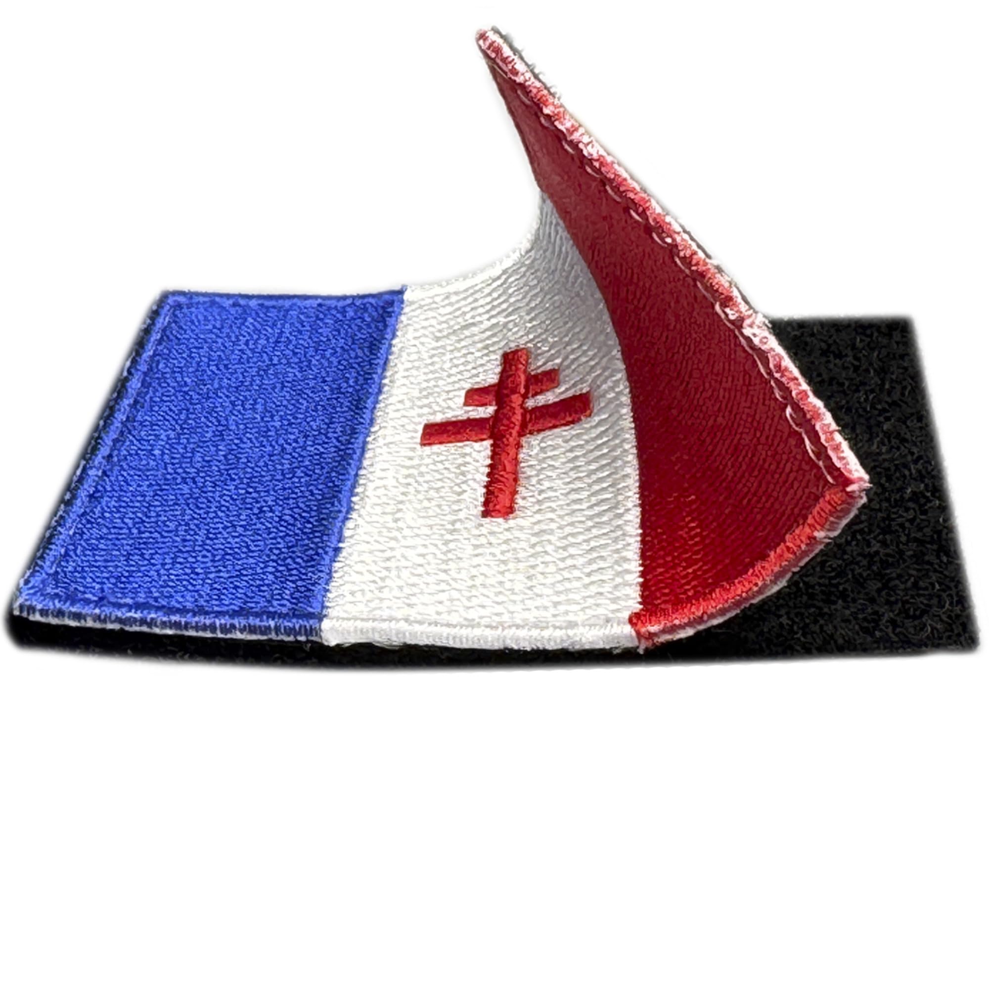 Écusson Thermocollant Croix De Lorraine France - 8x5,5cm - Patch Drapeau De Gaulle