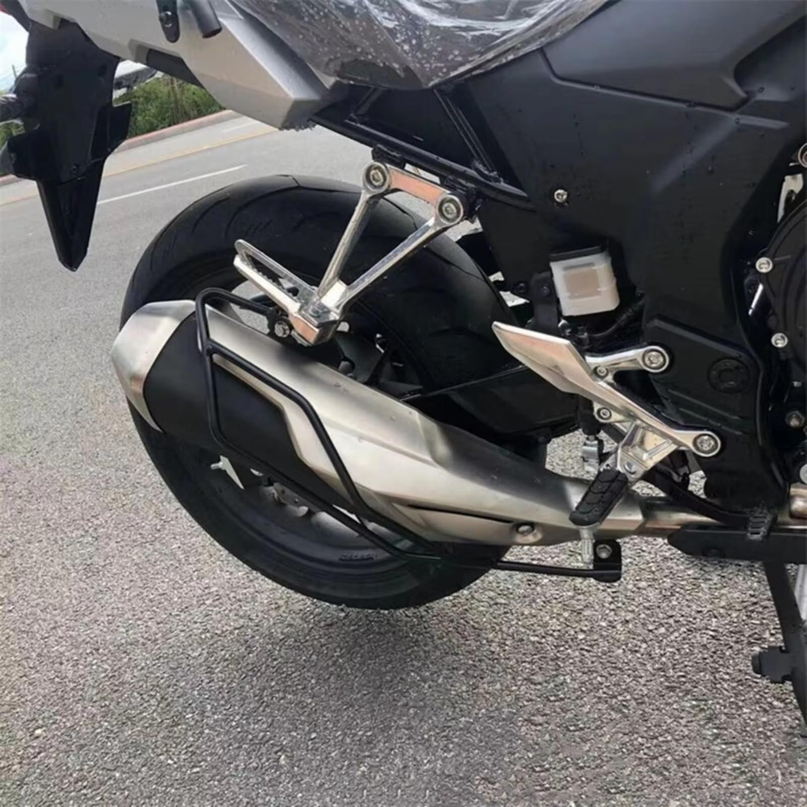 Paramotore Tubolare Per CB500X 2019 2020 2021 2022 2023 Protezione Tubo Scarico Nero Barra Protezione Motorcycle motore Paraurti(Black)