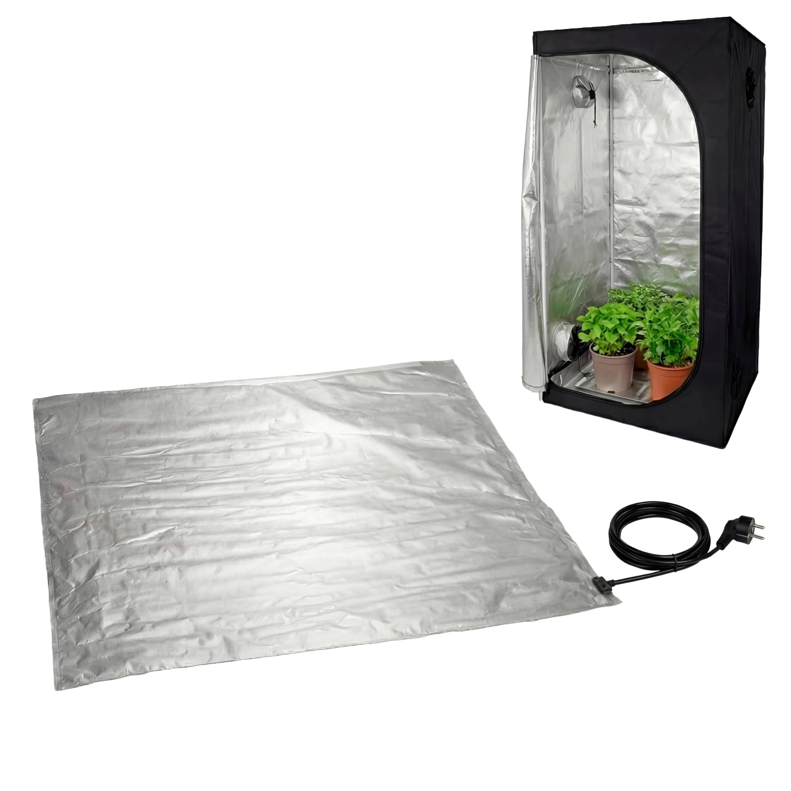 Romberg Skinnyheat - Tapis Chauffant pour Tente de Culture - 95 x 95 cm - 135 W - Convient pour Tente de Culture de 100 x 100 cm - Tapis Chauffant pour Serre et Plantes - pour la Culture - IP67
