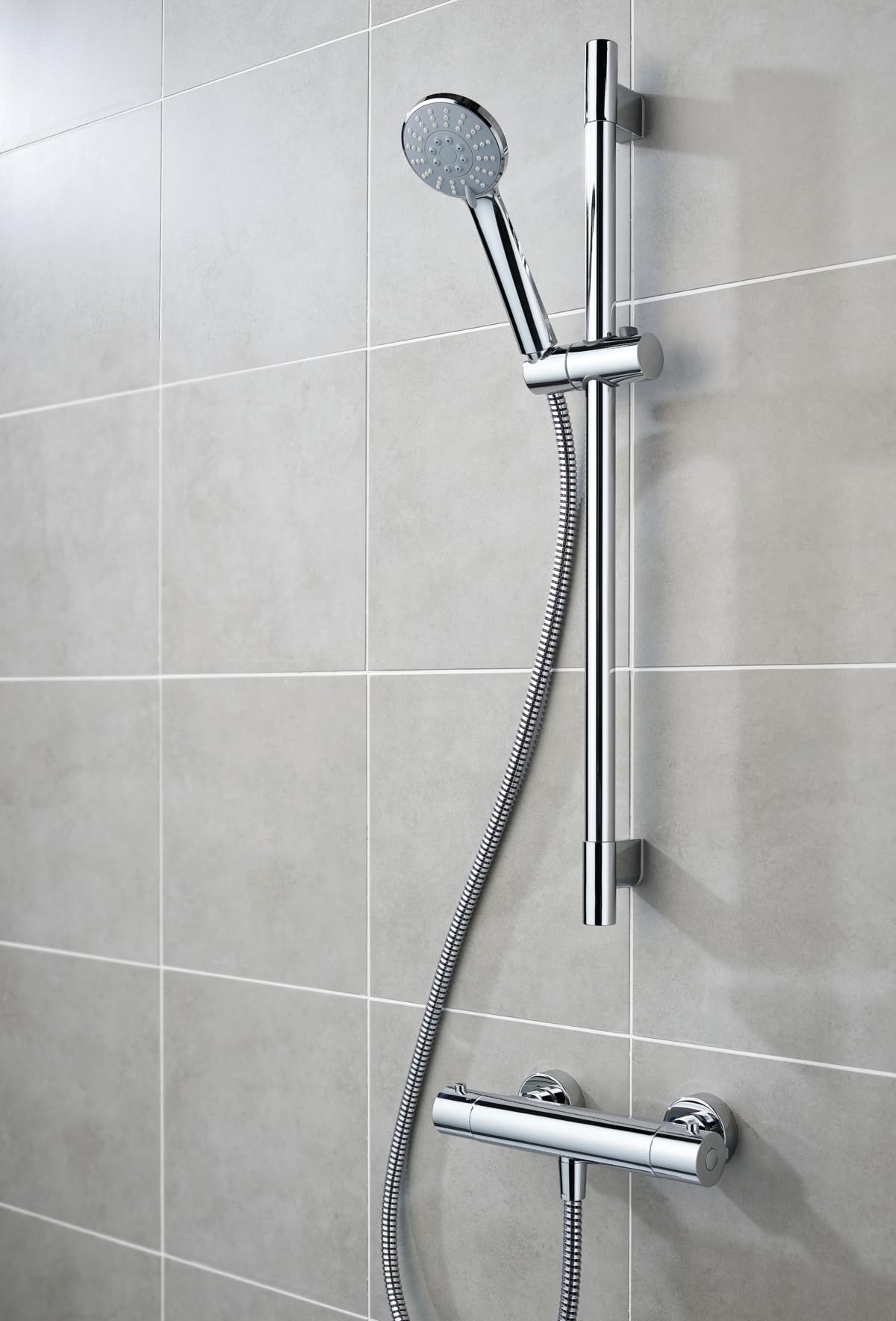 Ideal Standard - Ecotherm, Kit doccia con miscelatore termostatico, Set saliscendi doccia, Cromato