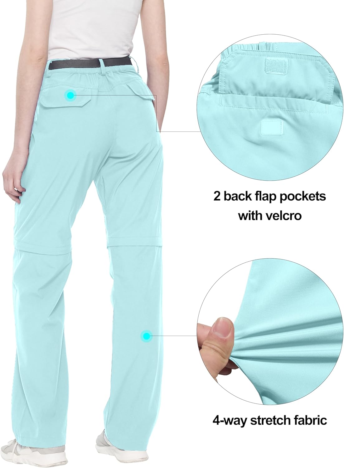 Little Donkey Andy Women's Convertible Hiking Pants Quick Dry Zip Off Shorts Lightweight Fishing Travel Trousers - Image 6