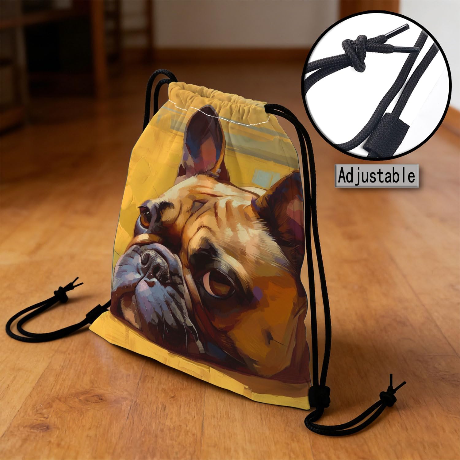 French Bulldog Dual-Sided Print Drawstring Bag image 4