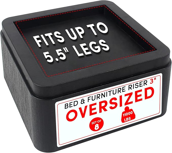 DEDU Oversized Bed Risers Heavy Duty Stackable 8 Pack, Furniture Risers for Sofas 3