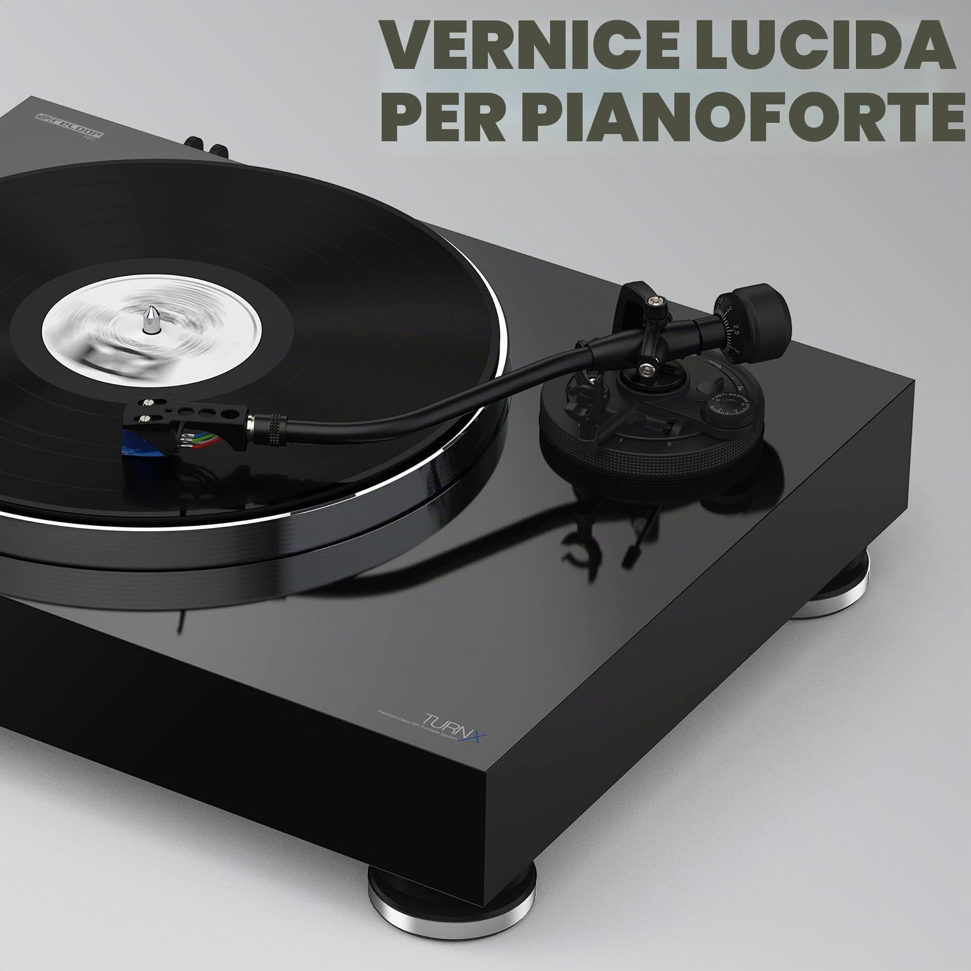 Reloop Turn X - Giradischi HiFi Premium con testina Ortofon 2M Blue, trazione diretta Super High Torque, controllo preciso della rotazione, 3 velocità, piatto in alluminio pressofuso fresato a CNC