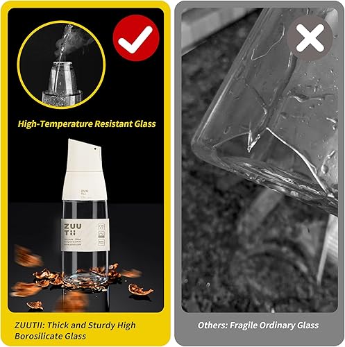 Miniatura 6 de Zuutii Dispensador de aceite de oliva, dispensador de aceite sin goteo, para cocina, juego de dispensador de aceite y vinagre, dispensador de aceite