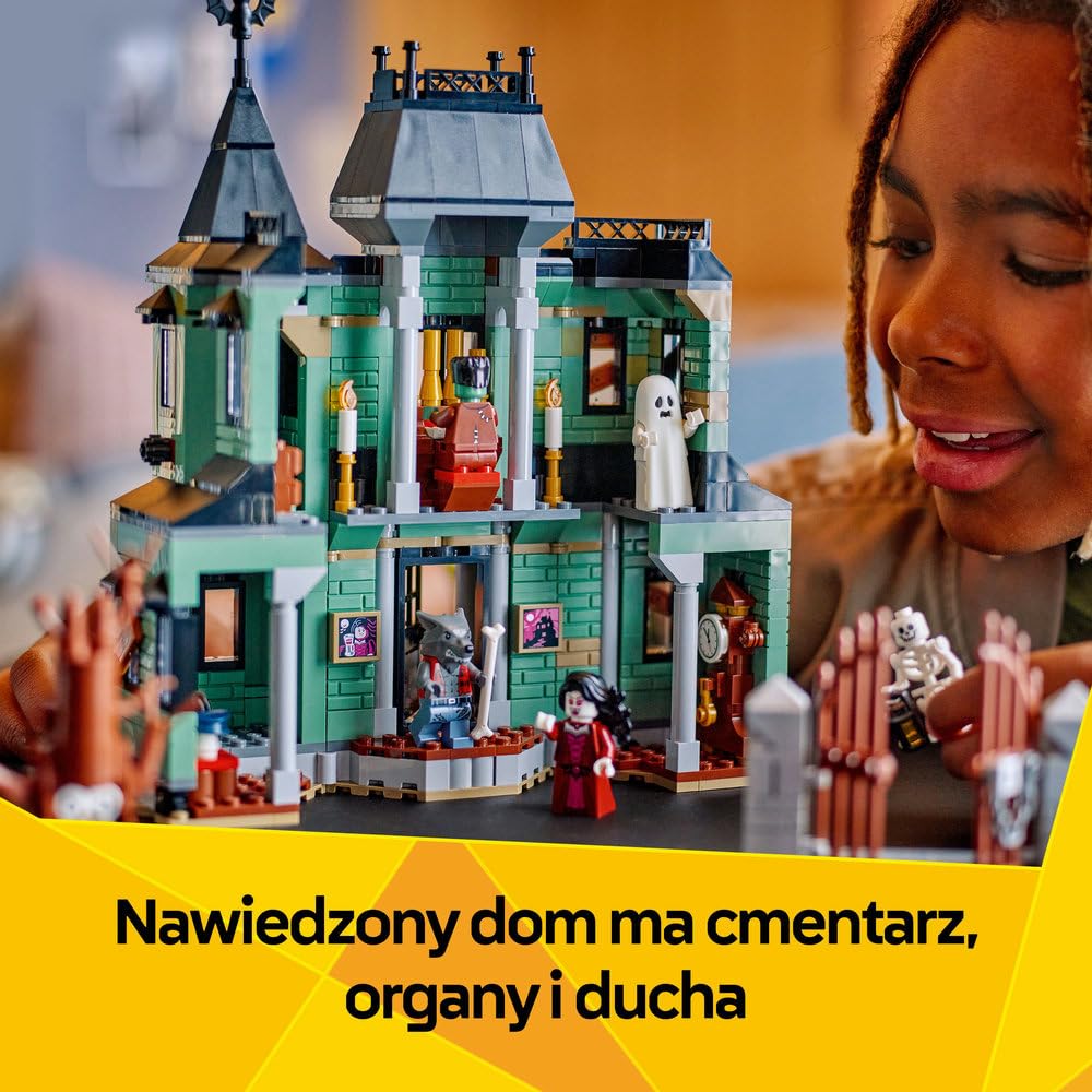 LEGO Creator 3 w 1 Nawiedzona rezydencja 31167 | Zestaw klocków konstrukcyjnych, model domu do przebudowy na pociąg lub statek, prezent dla dzieci od 9 lat, 736 elementów