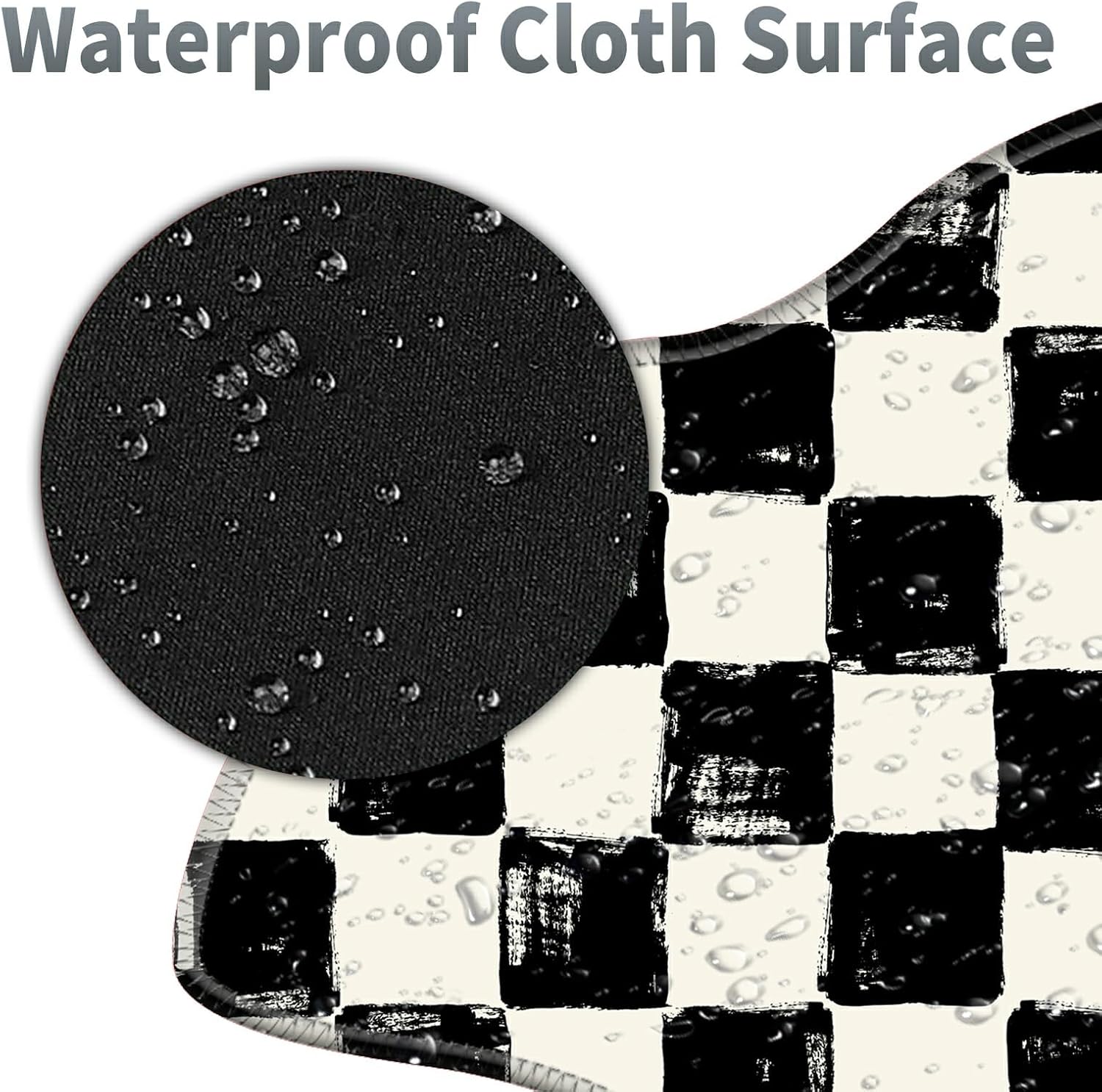 Black White Checkered Large Gaming Mouse Pad Plus a Coaster, 35.4 x 15.7 inches Desk Mat Extended XXL Mousepad with Stitched Edge Non-Slip Rubber, Desk Pad Computer Mouse Mat for Home Office