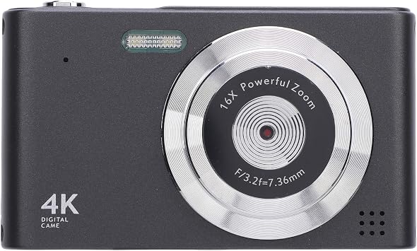 Digital Camera 4 K 48MP Point-and-Shoot Digital Cameras with 16x Zoom and 2.4 Inch IPS Screen Anti-Shake Built-in Flash Compact Small Camera for Boys Girls