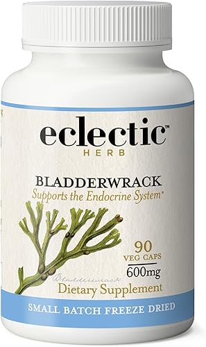 ECLECTIC INSTITUTE Planta entera Bladderwrack sin OMG liofilizada  Sistema endocrino, piel y cabello saludables  90 CT