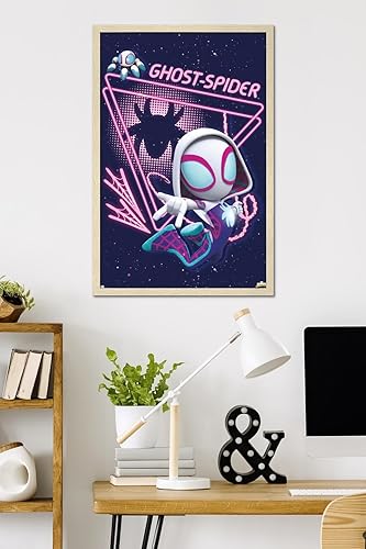 Vista 40 de Trends International Marvel Spidey And His Amazing Friends - Ghost Spider Wall Poster, 34L x 22.4W, Black Framed Version