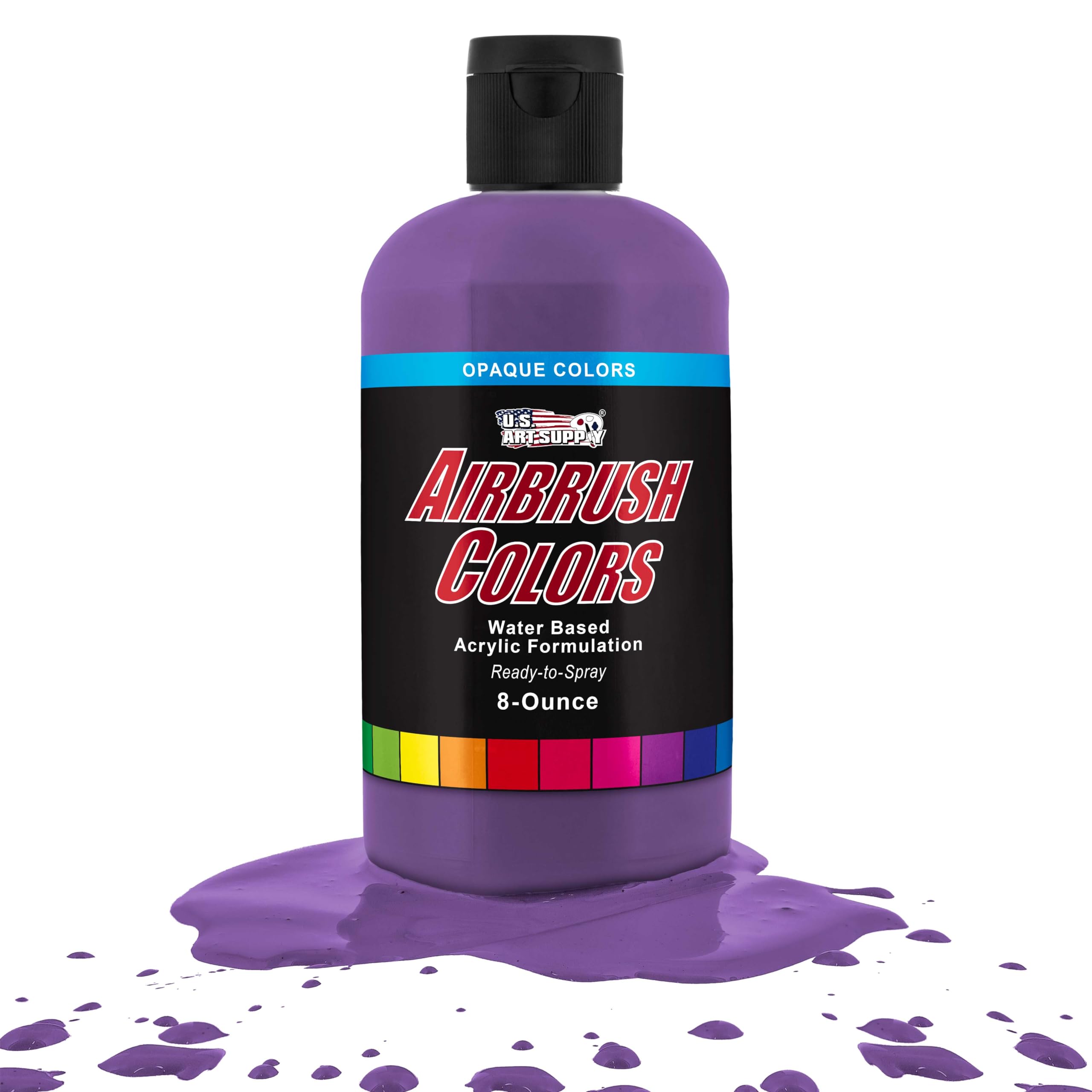 U.S. Art Supply Opaque Deep Purple Acrylic Special Effects Airbrush Paint - 8oz Ready to Spray Air Brush Paint for Nails, Models, Fabric - Water-Based Air Brush Painting