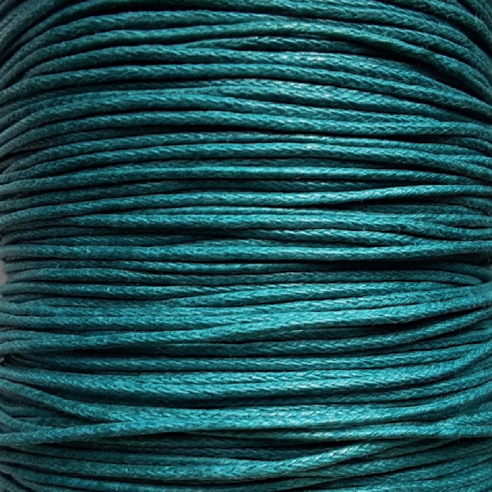 Mart-Mon 29. Teal Blue Waxed Cotton 100% Cord 1Mm,10M / 22 Colors Jewellery Making & Bracelet Necklace Craft,Stringing (29. Teal Blue)