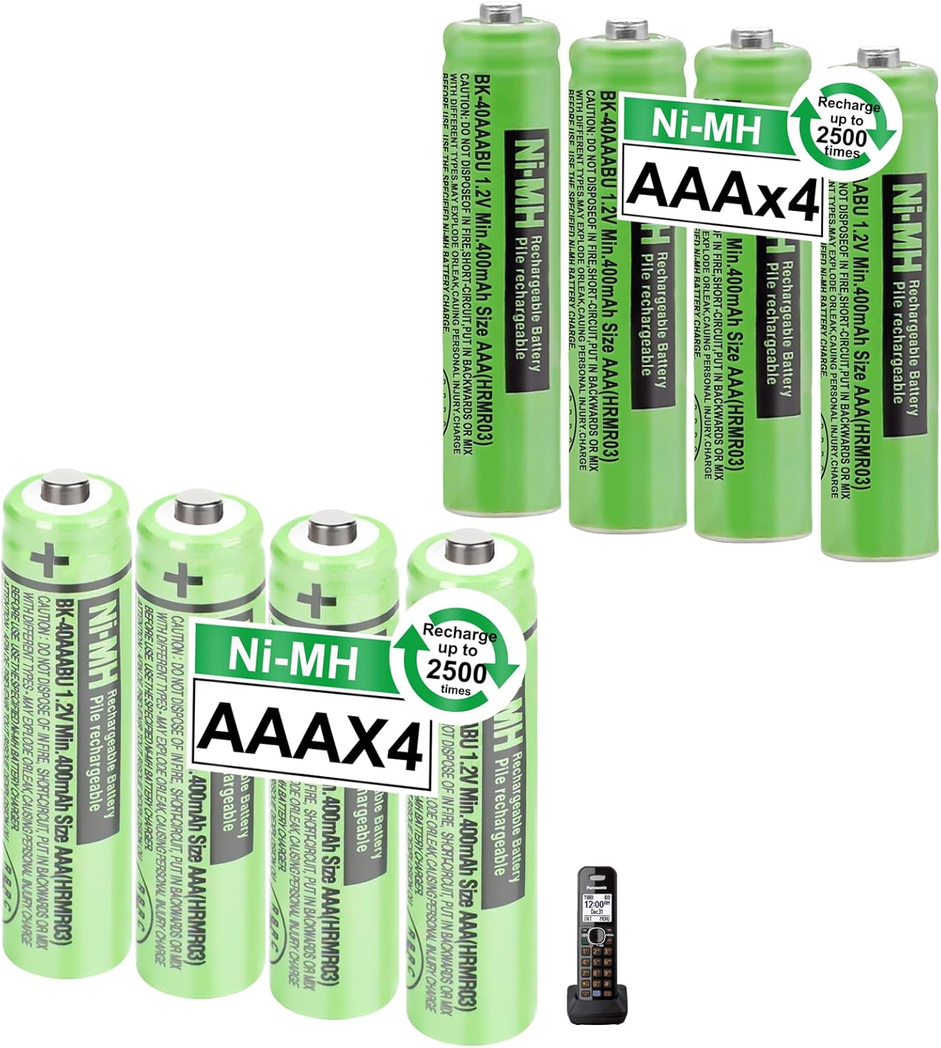 OSIM Ultimate Power Bundle: 8-Pack BK-40AAABU AAA Rechargeable Batteries