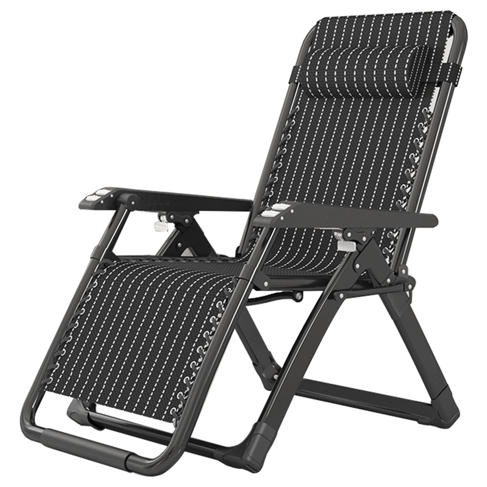 Chaise longue pliante de terrasse et fauteuil de jardin rembourré inclinable