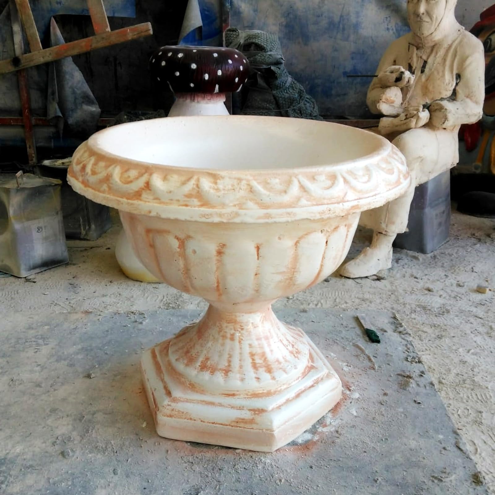 UKCOCO Stampo per Fioriera in Plastica Stile Europeo, Flessibile e Lavabile, per Fai da Te e Artigianato Creativo Vaso Beige Resistente