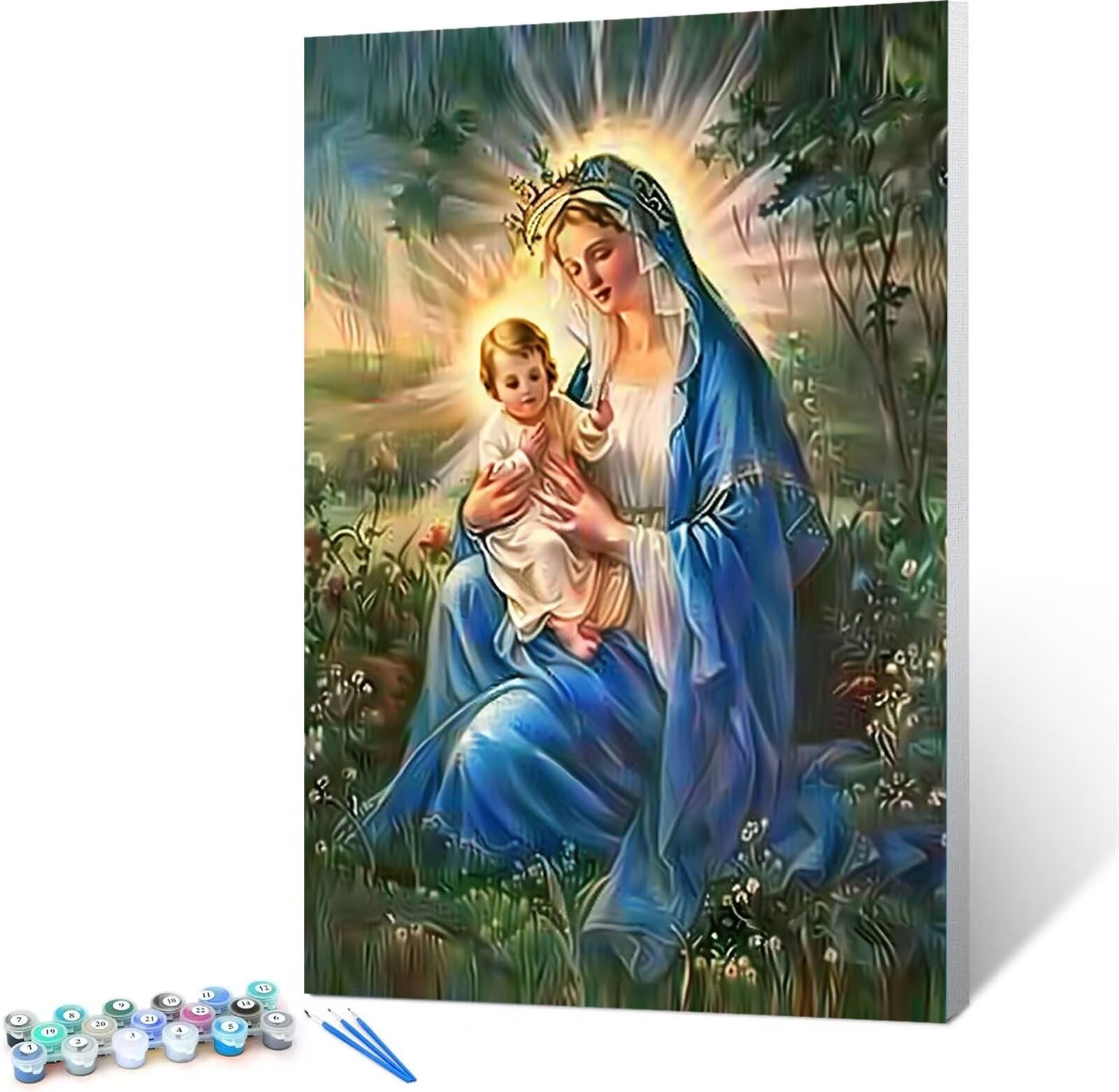 Dipingere con i Numeri Adulti Bambini Buon venerdì, Kit per Dipingi con i Numeri, di Pittura Acrilica Fai-da-Te per su Tela con Pennelli, Paint by Numbers Bambino 60x80cm (Con Scatola)