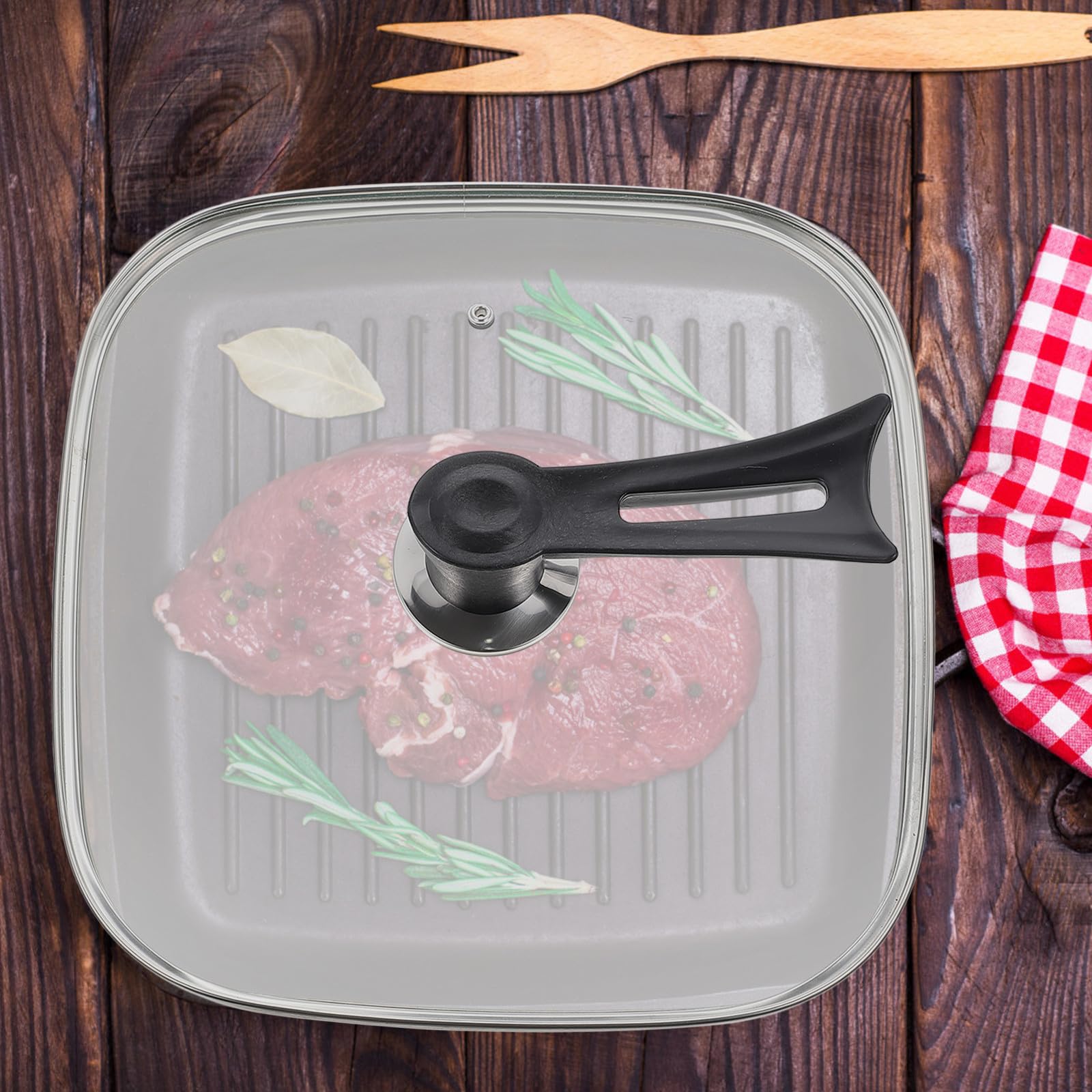 Quadratischer Topfdeckel Glas 31cm mit Praktischem Griff und Dampföffnung Ersatzdeckel für Gastronomie und Private Küche