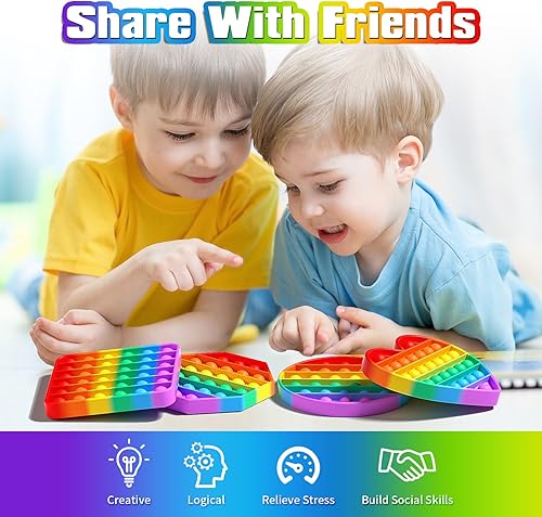 Miniatura 3 de Paquete de 4 juguetes para ansiedad, paquete de juguetes para ansiedad de reventar burbujas, regalos de fiesta para niños y adultos, juguetes