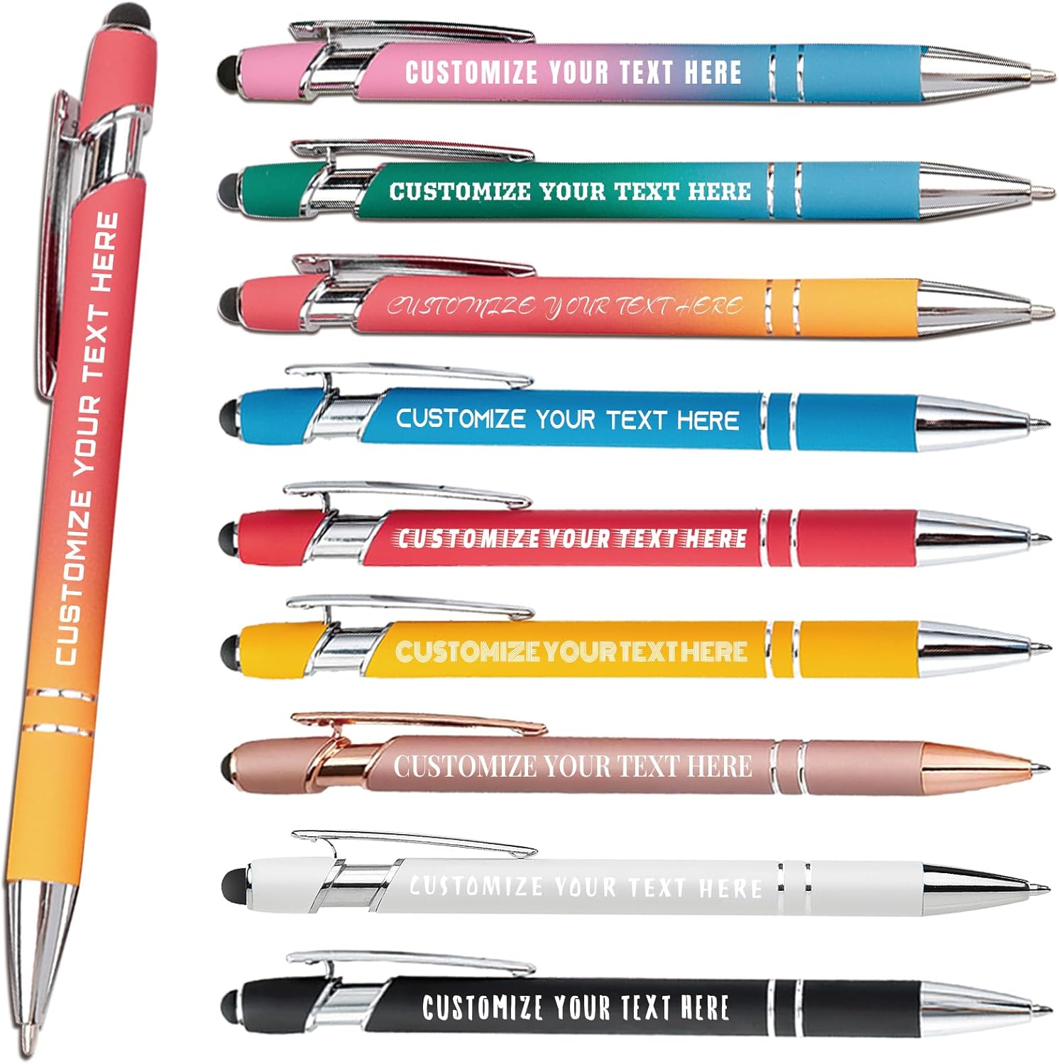 Ruilidesg Personalized Pens Ballpoint with Stylus Pen Tip, Custom Ink