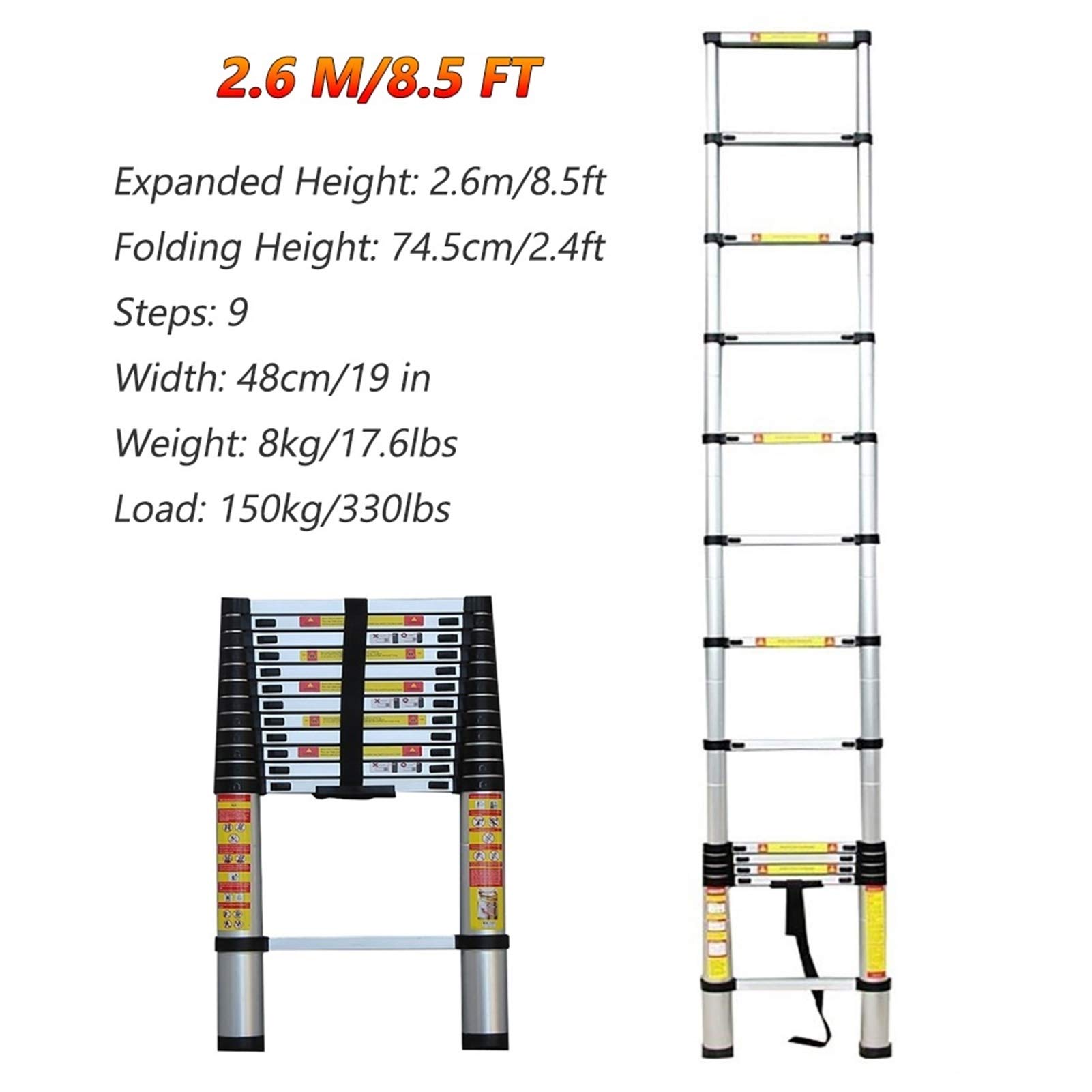 Portable Mighty Telescoping Ladder for Rooftops & Outdoor Building