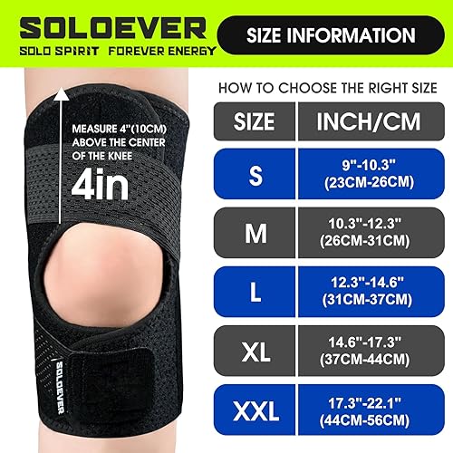 Miniatura 6 de Rodillera ultra transpirable con estabilizadores laterales para mujeres y hombres, soporte de rodilla ajustable para aliviar el dolor de rodilla,