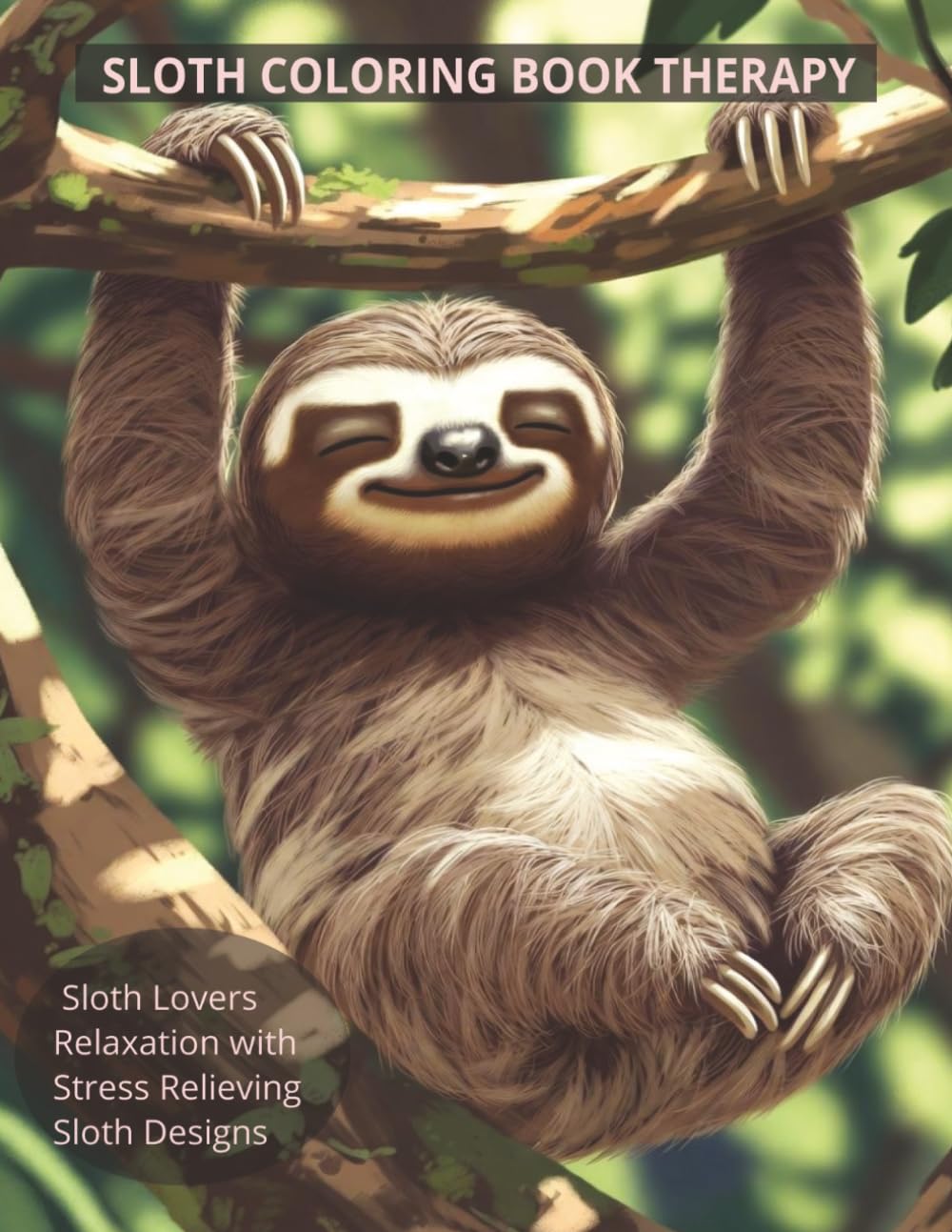 SLOTH COLORING BOOK THERAPY: COLORING BOOK FOR KIDS AND ADULTS - coloring Book for Sloth Lovers - Relaxation with Stress Relieving Sloth Designs ... Sloth Coloring Book for Adults and Kids