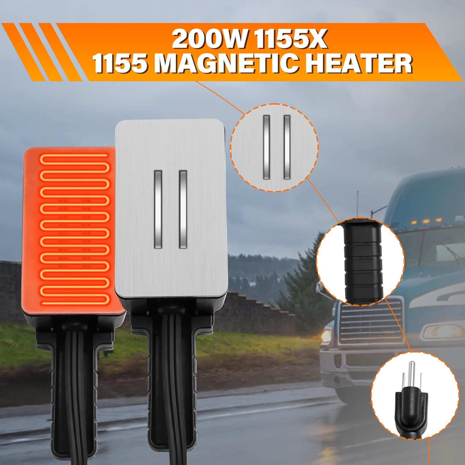 200 Watt 1155 1155X Magnetic Heater for Heating Small Engines,Tractors,Trucks,Cars,Engine Heaters,110/120V 300-400 Degrees 8 Sq. Inch Surface-Thermostat Control