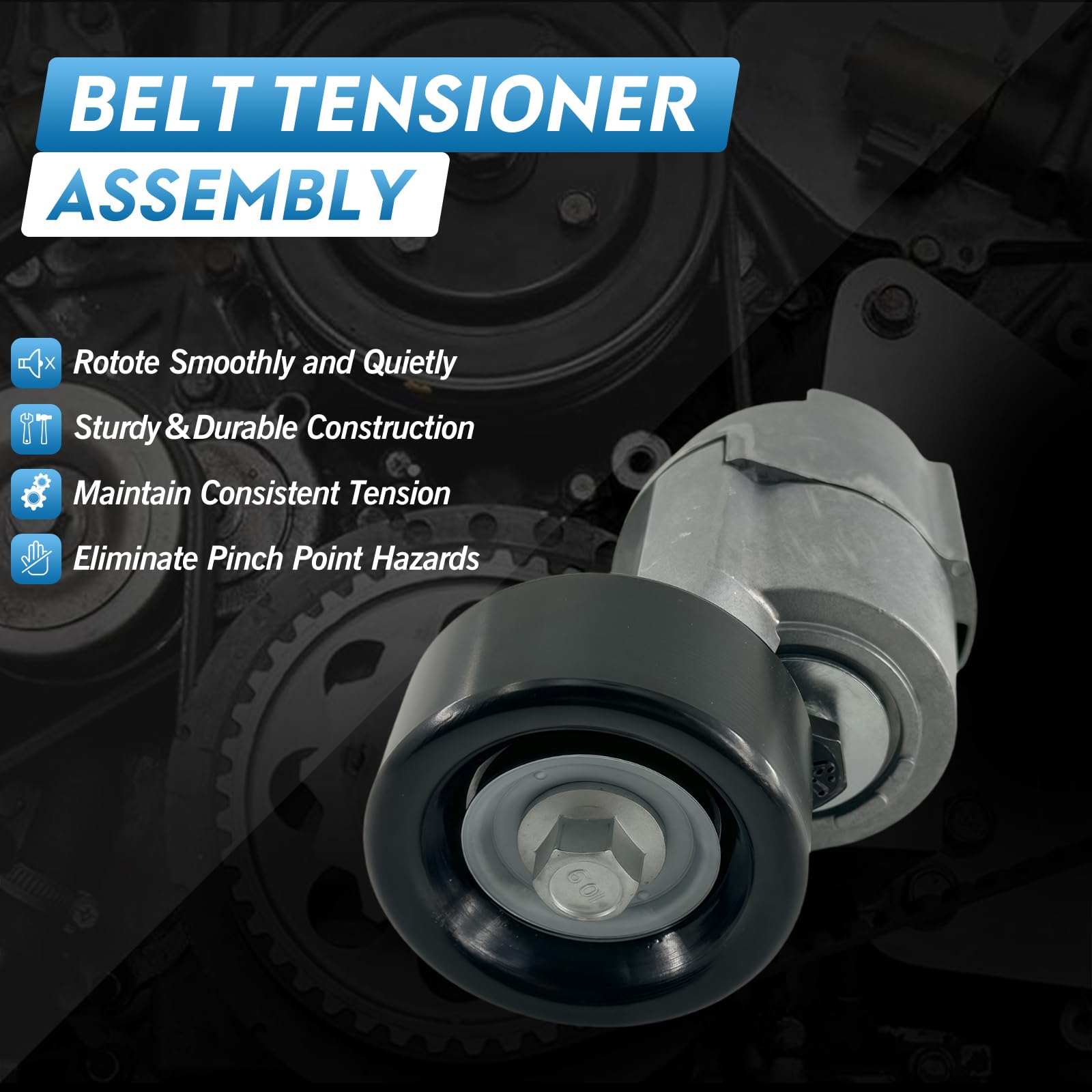 Kit de tensor de correa de transmisión y correa serpentina y polea tensora para Hyundai Santa Fe Sonata Tucson Kia Forte Magentis Optima Sorento sustituye a 6PK2125 2528125000 2528825001