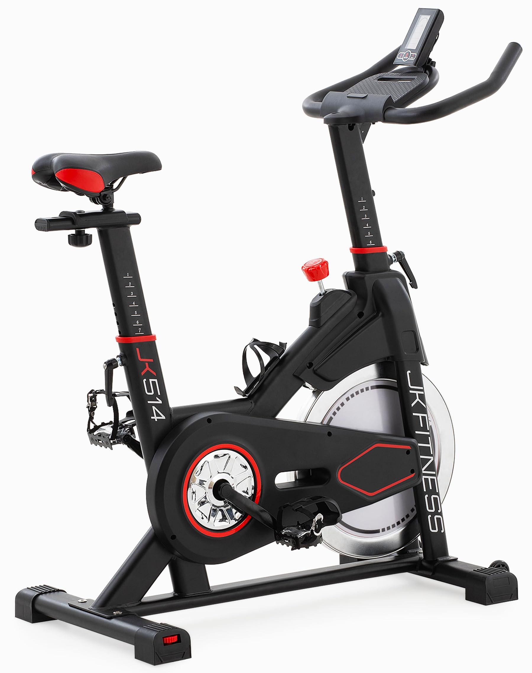JK Fitness【Indoor Bike JK 514 Spin Bike Magnetica】Cyclette da Spinning [Volano 18 kg] Resistenza Manuale, Display LCD, Sella/Manubrio Regolabili, Cinghia Silenziosa, Home Training