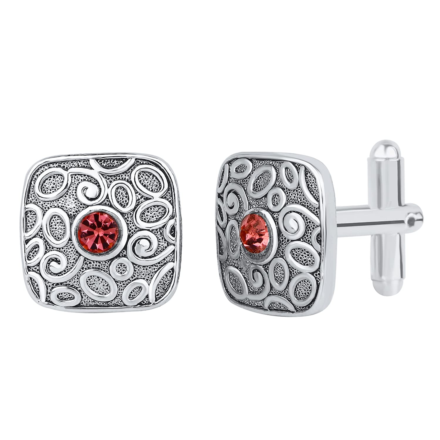 Mahi Solitaire Pink Crystal Silver Plated Squarish Cufflink for Mens and Boys (CL1100543R) (B09SHTVHVW) Amazon Price History, Amazon Price Tracker