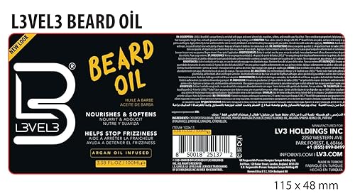 Miniatura 4 de L3 Aceite para barba de nivel 3  Promueve el crecimiento rápido de la barba, suaviza y restaura el vello facial, aceite perfumado de barba de nivel