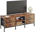 CAIYUN TV Stand with Storage, TV Cabinet, TV Table 55 Inch with Drawers for 60 65 Inch TV, TV Console Table, TV Bench for Living Room, Bedroom(Brown,55 Inch)