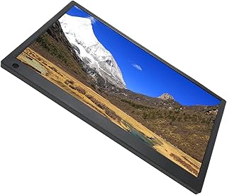 AMONIDA Monitor portátil, 1080p ângulo de visão de 178 graus, proteção ocular FHD, monitor externo, interface multimídia HD com alto-falantes duplos para telefone para PC