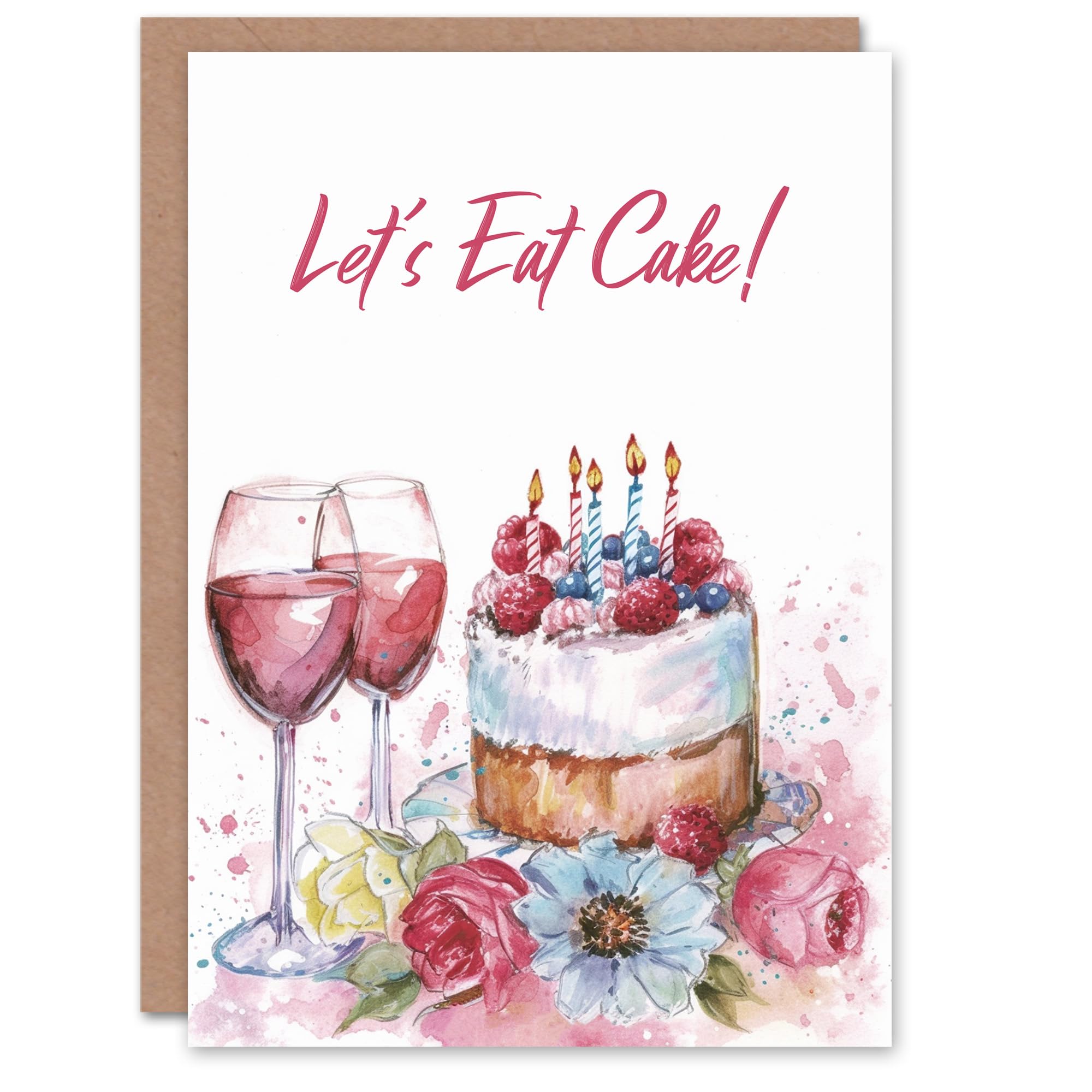 Artery8 - Birthday Card - Watercolour - Pink