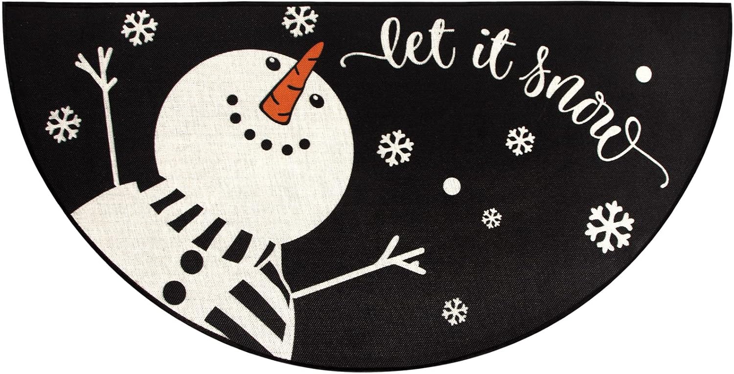 YUNVI Winter Door Mat Outdoor Half Circle Door mat Modern