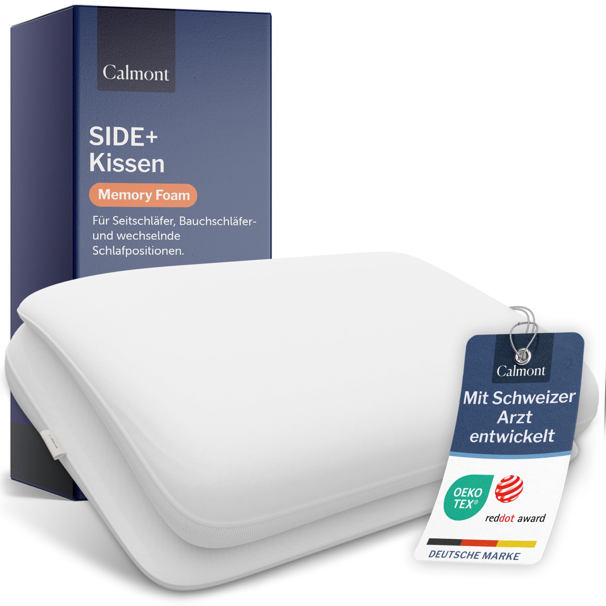 CALMONT Seitenschläferkissen 70x40 cm RedDot Award Gewinner Ergonomisches Kopfkissen