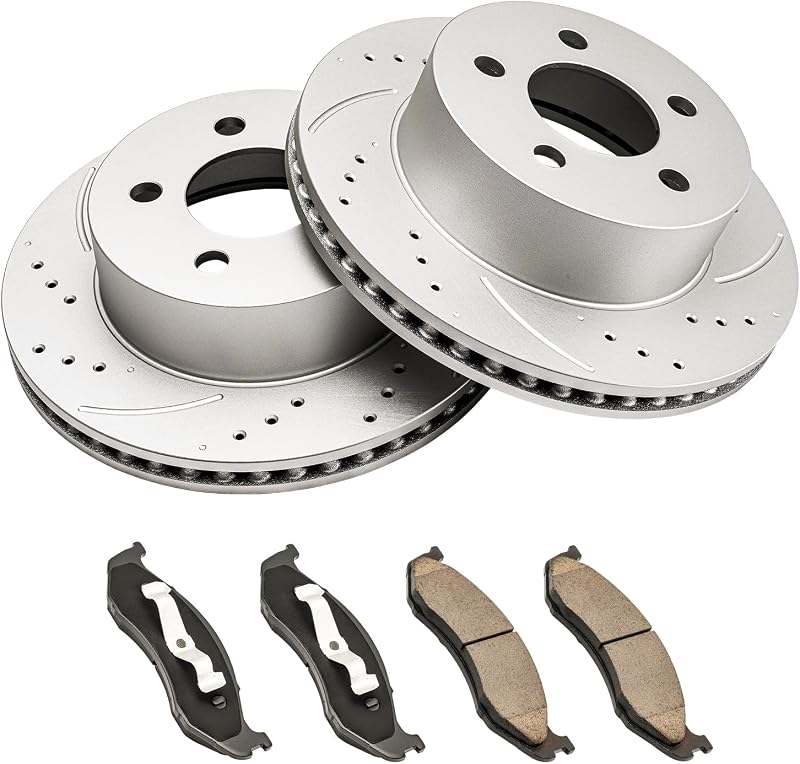 Kit de freio dianteiro KAC 280,3 mm com discos e pastilhas cerâmicas para Jeep Wrangler e Cherokee – 6 peças