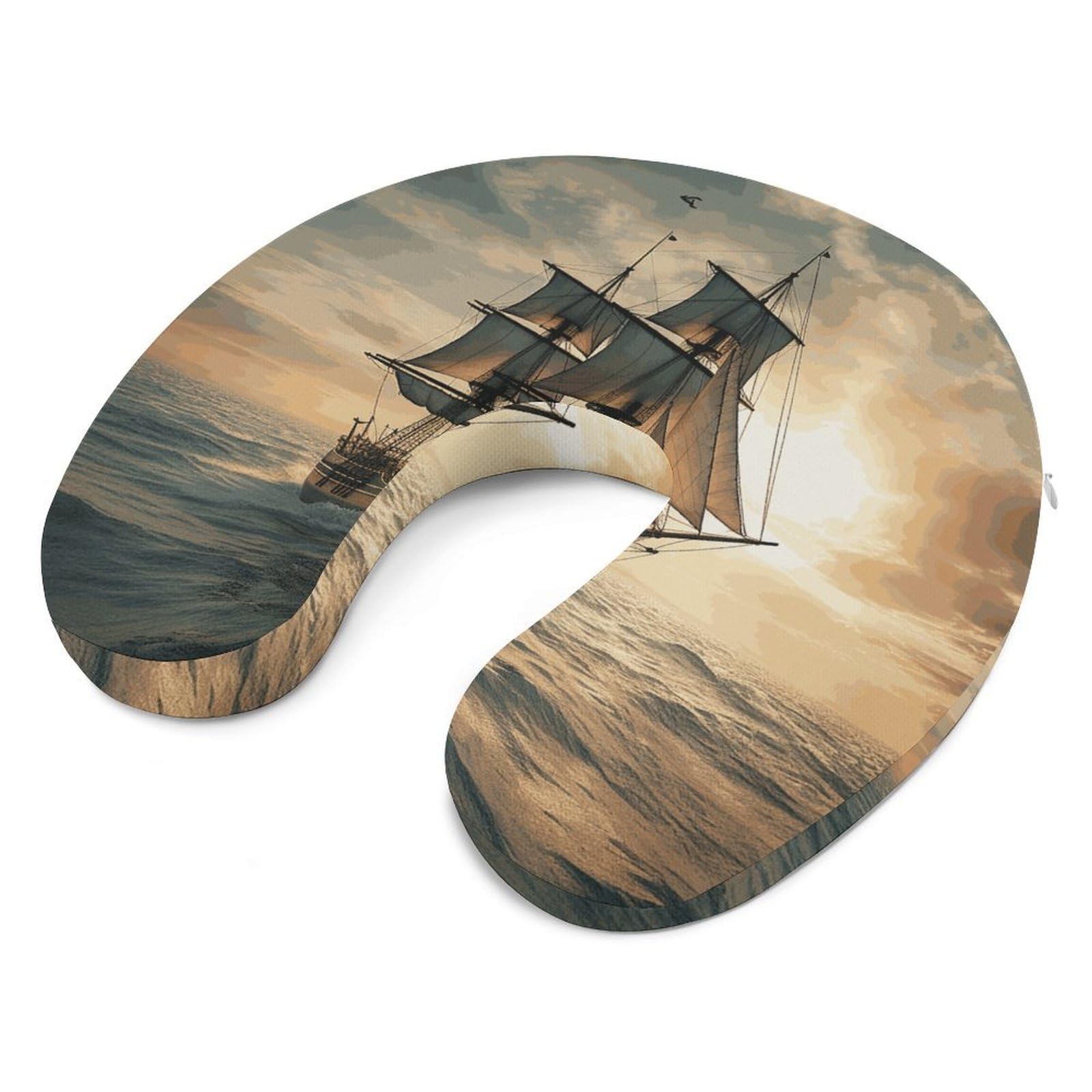 Almohada en forma de U, núcleo de almohada de espuma viscoelástica, cojín que proporciona apoyo para el cuello, almohada de viaje, adecuada para aviones, coches, hogares y oficinas.