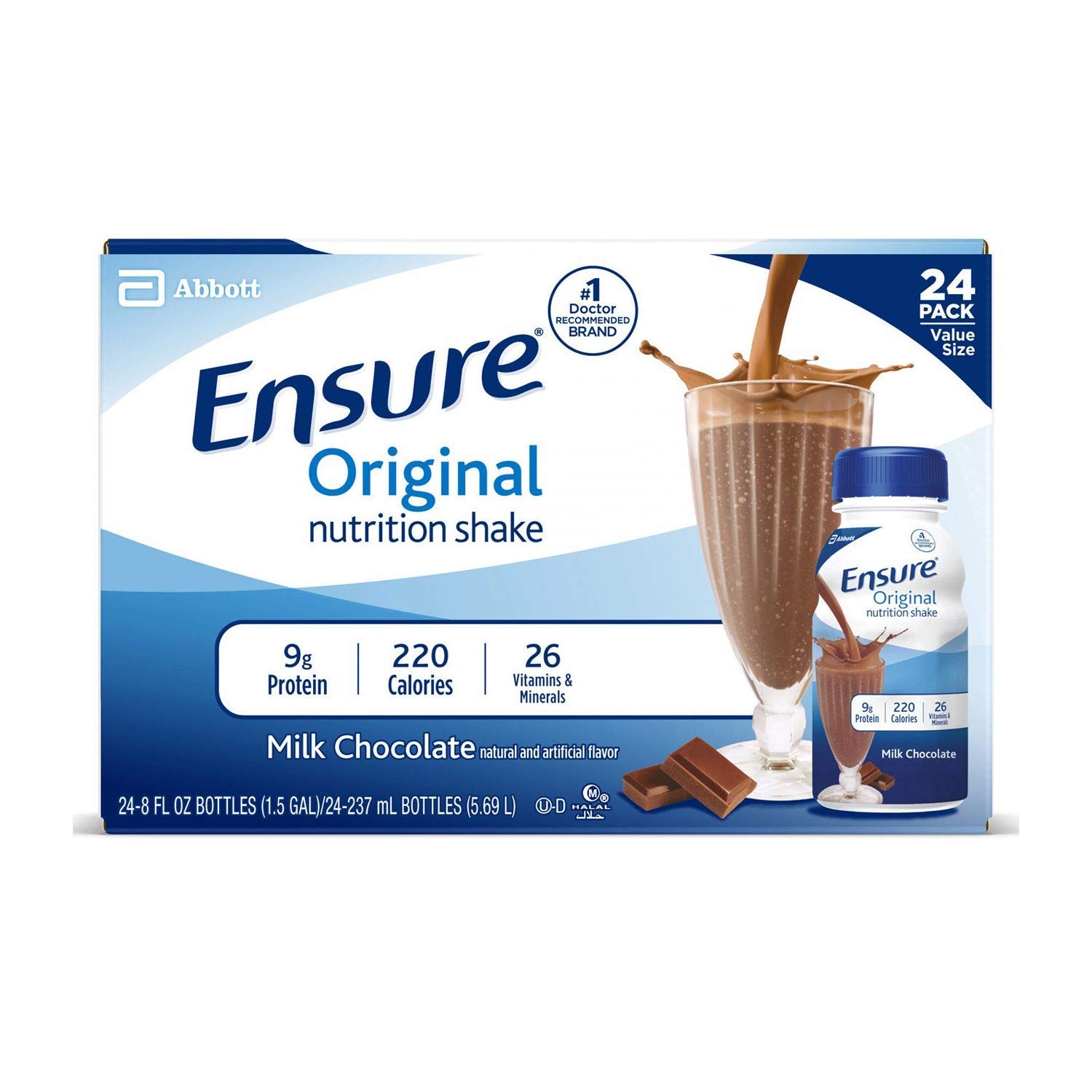 Ensure Original Nutrition Shake, Milk Chocolate (8 fl. oz., 24 ct.) by