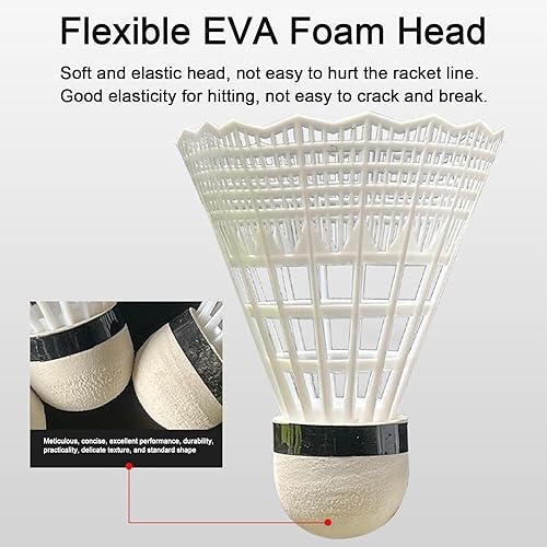 Miniatura 3 de Bádminton Berdies, Nylon Bádminton Volantes Birdeis, Anti-golpe Práctica Suave Elástico Resistente Nylon Pluma Volantes Para Bádminton Con Estable Y
