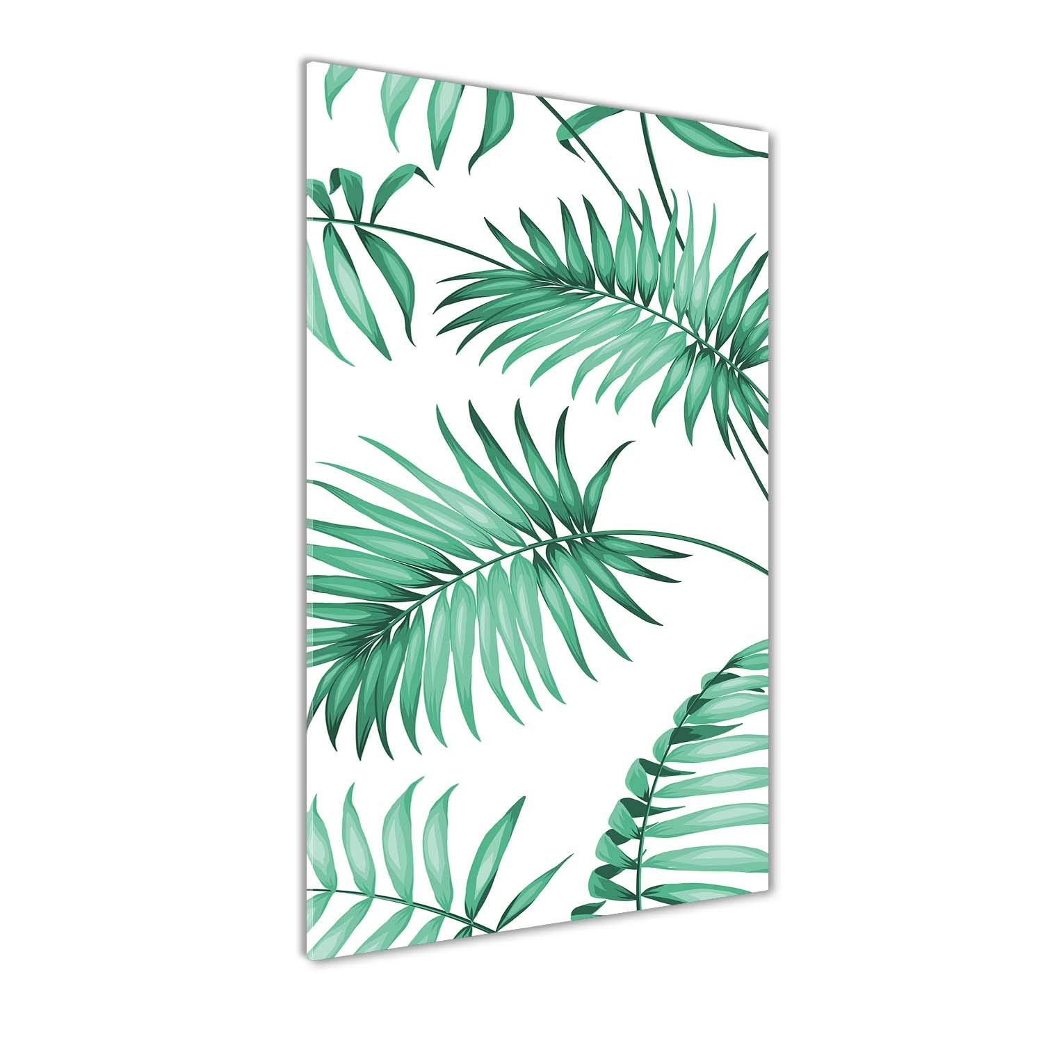 Tableau plexiglas 60x120 résistant et lumineux décor mural feuilles vertes