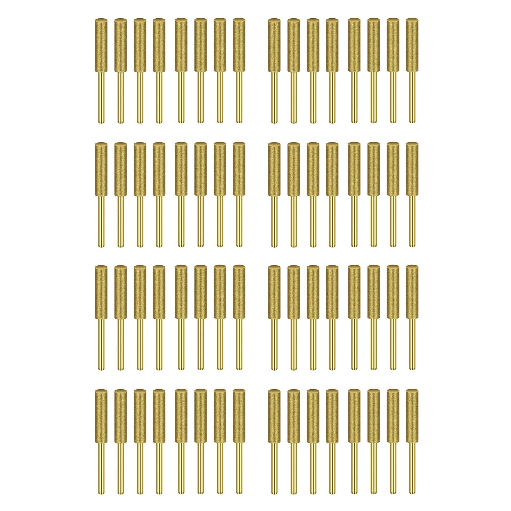 Jnchdghwa Gold 32Pcs High Hardness Chainsaw Sharpener-Stone File, Sharpening Wheels Chainsaw File(5/32 Inch, 4.0Mm)