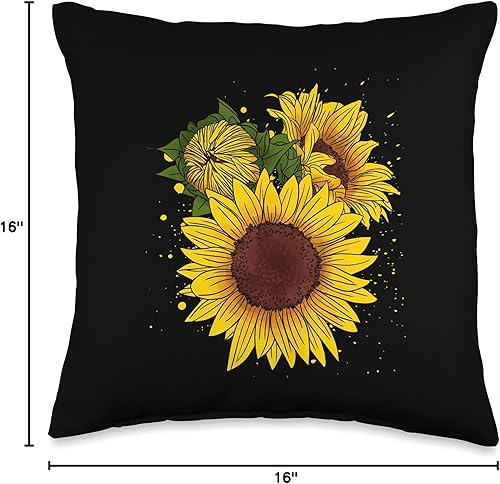 Miniatura 4 de Awesome Sunflowers Cojín de jardín con diseño de girasol, 16 x 16 pulgadas, multicolor