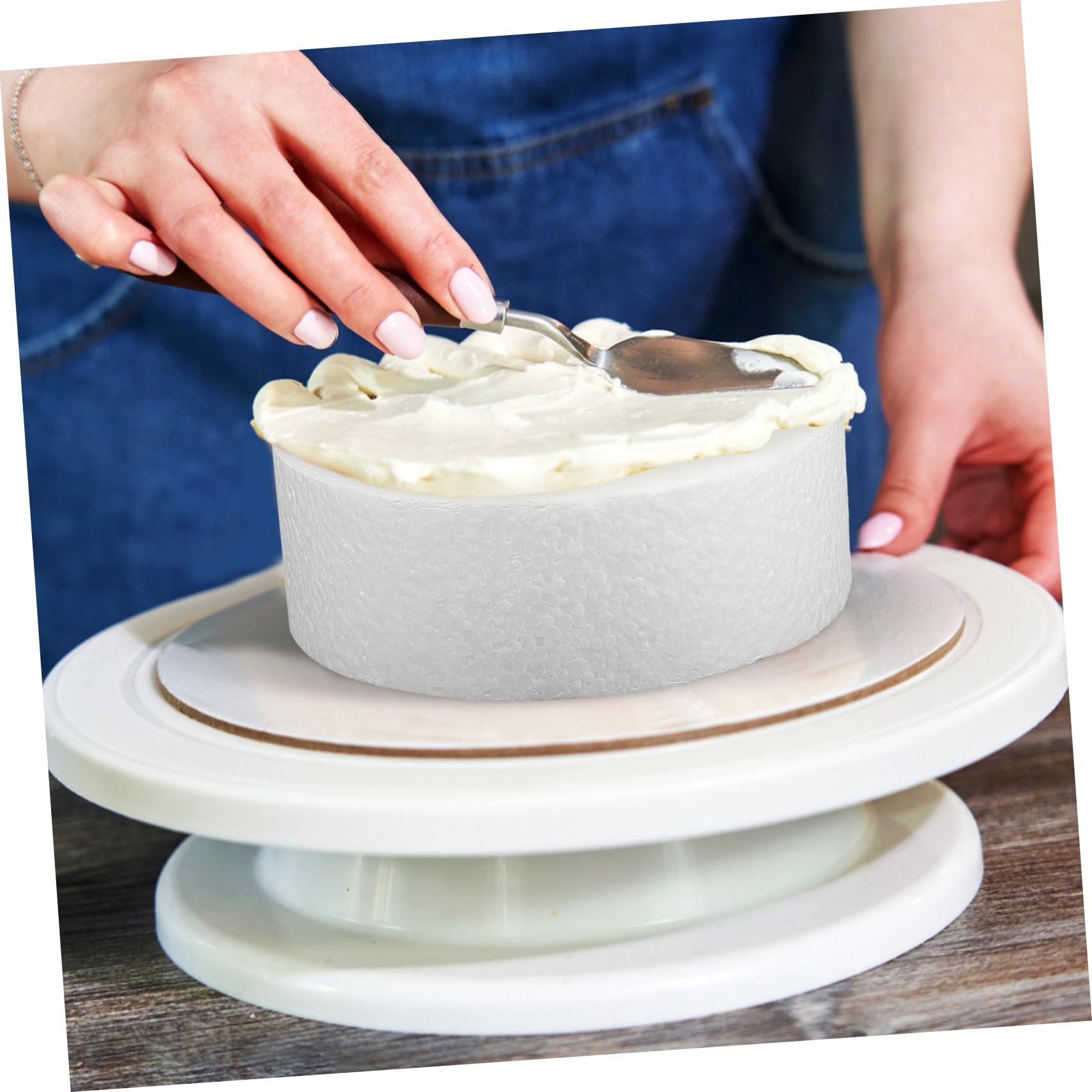 SEWACC 9stücke Teiliges Kuchenmodell Runde Form Aus Leichtem Für Tortendekoration Für Hochzeiten Und Backzubehör ø Perfektes Übungswerkzeug Für Fondant Und Buttercreme