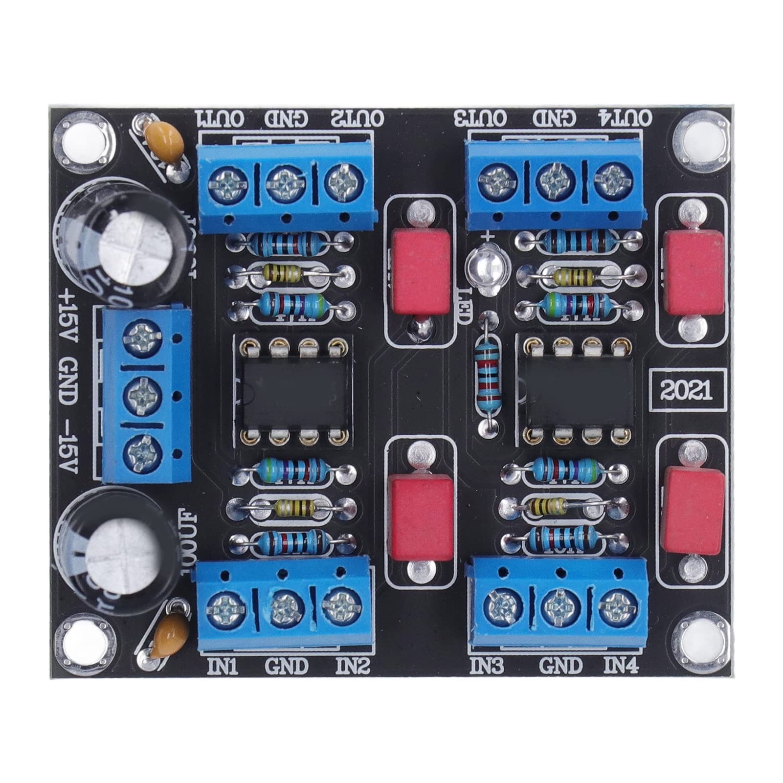CHICIRIS Driver Chip -Board NE5532 Modulo Amplificatore per Prestazioni per Rafforzamento Ad Alta Prestazione, Adatto per L'alimentazione DC12V 15V, Adatto