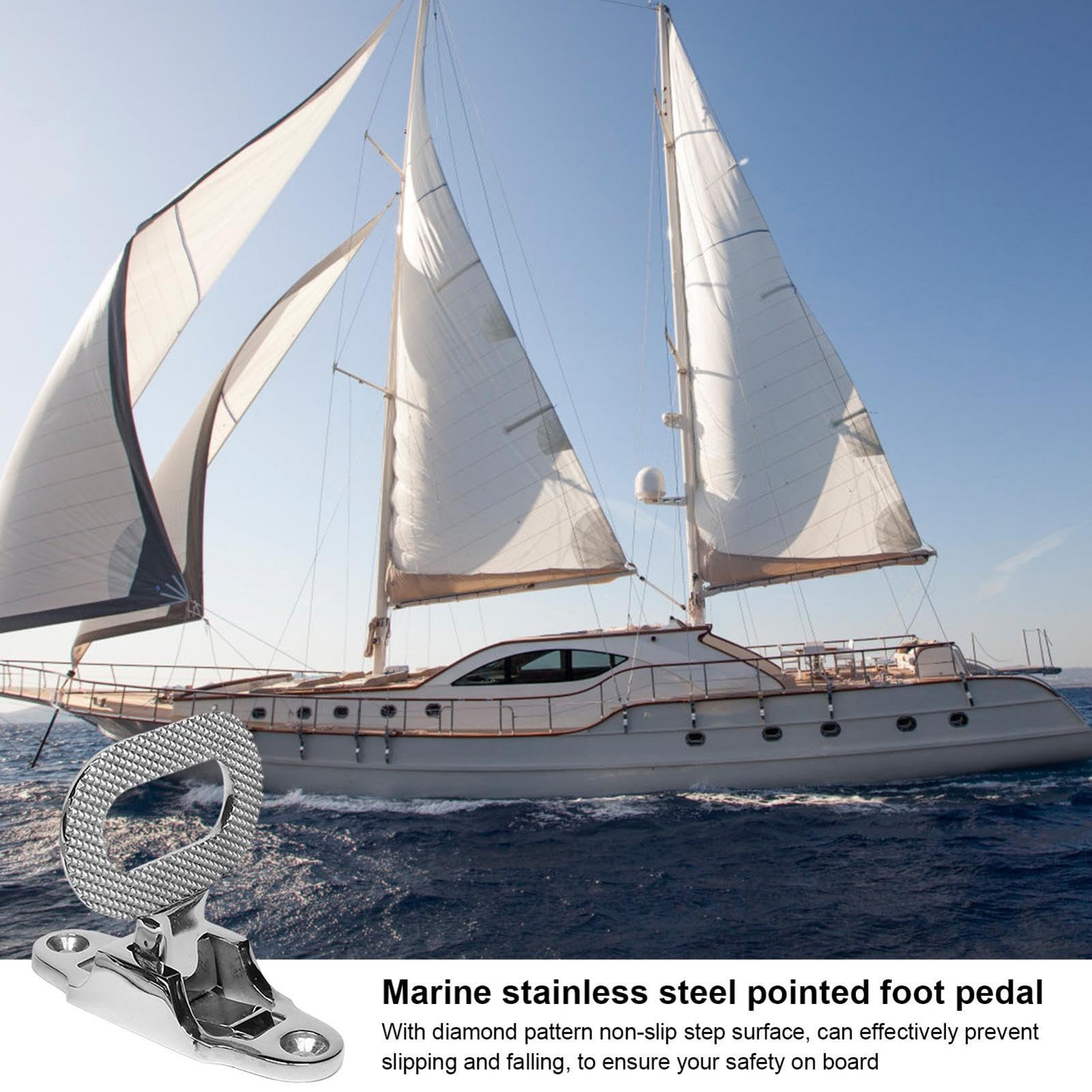 Klappbare Maststufe – Sicherheits-Klappgreifer, Heckzugangsleiter | Sicherheits-Edelstahl 316 für Boote, Boots-Trittleiter mit Schnellverschluss-Hardware-Zubehör für Surf-Yacht, Auto, Wohnmobil, LKW